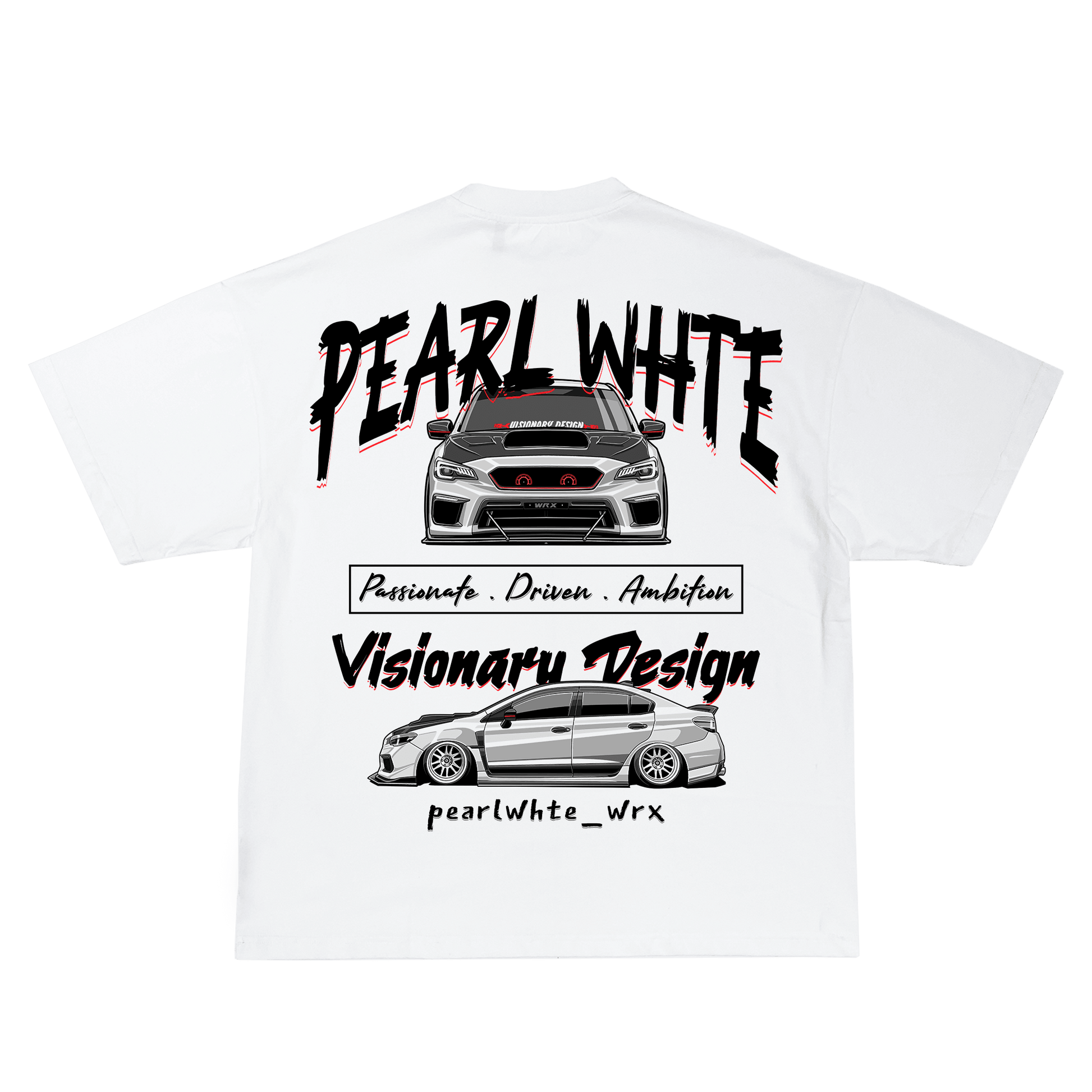 pearlwhte_wrx  T Shirt - Lens and Pistons